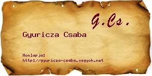 Gyuricza Csaba névjegykártya