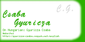 csaba gyuricza business card